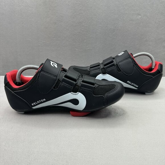 Peloton PL-SH-02 Womens Size 38 (US 7) Cycling Shoes Spin Bike Black White Red - Picture 5 of 8